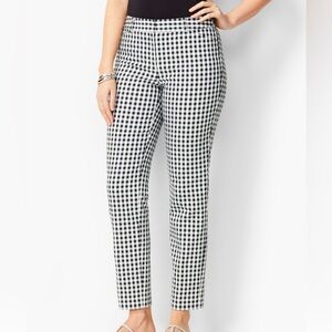 NWT Talbots High-Waist Straight Leg Checkered Micro-Corduroy Pants Size 10